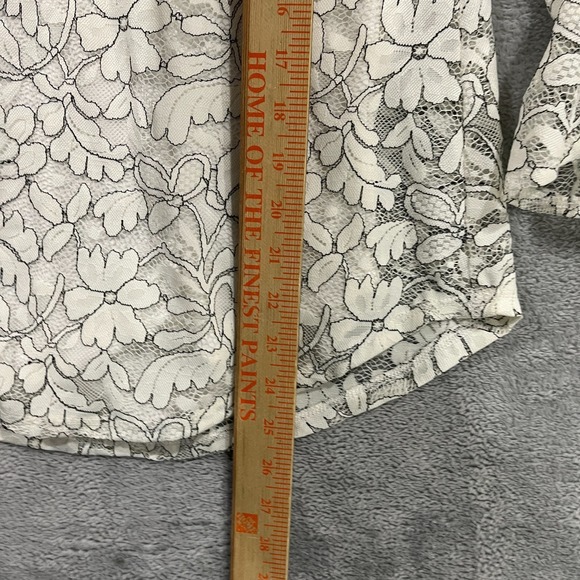 Elle Top Blouse Womens Medium Crochet Floral Print Bell Sleeves Boho Cottagecore - Picture 7 of 9